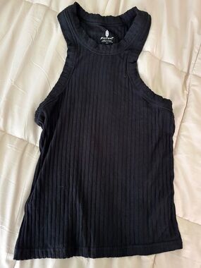 Free People Black Ribbed Super Soft Tank size small